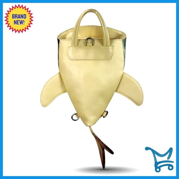 Genuine Leather Sling Backpack Convertible Crossbody Purse Whale Shark Shape main image 6